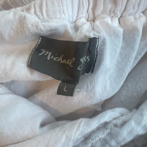 Michael Stars White Gauze & Crochet Lace Trim Dress/Tunic - Size Large - Picture 6 of 6